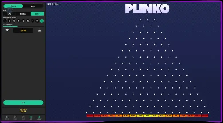 Regras básicas do Plinko