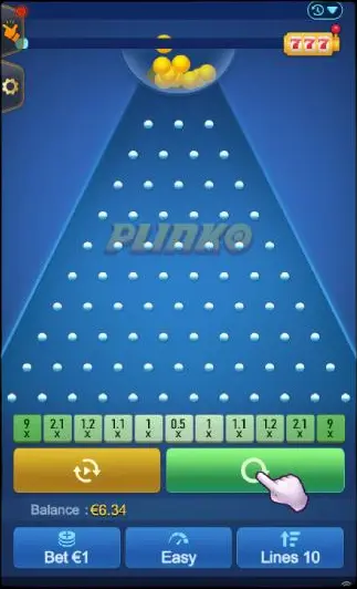 Demonstração no Plinko